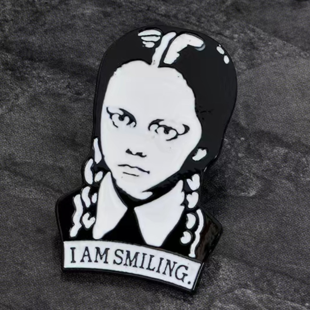 3/$25 “I am Smiling” Acrylic Pun Brooch Wednesday